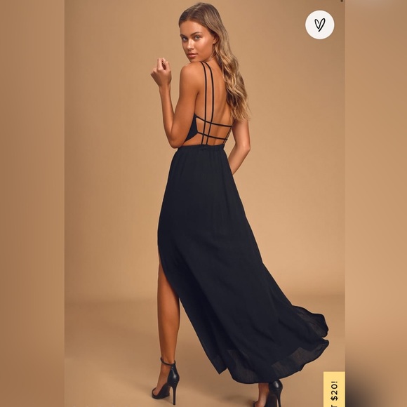 Lulus Lost in Paradise Black Maxi Dress - Picture 1 of 8